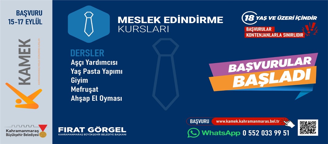 KAMEK’le Herkes İçin Eğitim; Yeni Dönem Kurs Kayıtları Başladı.